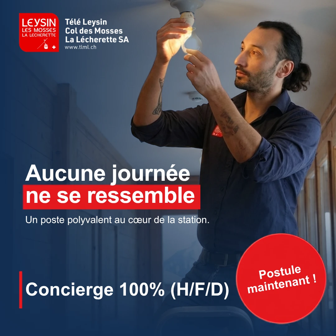 Visuel TéléLeysin pour le recrutement de concierge