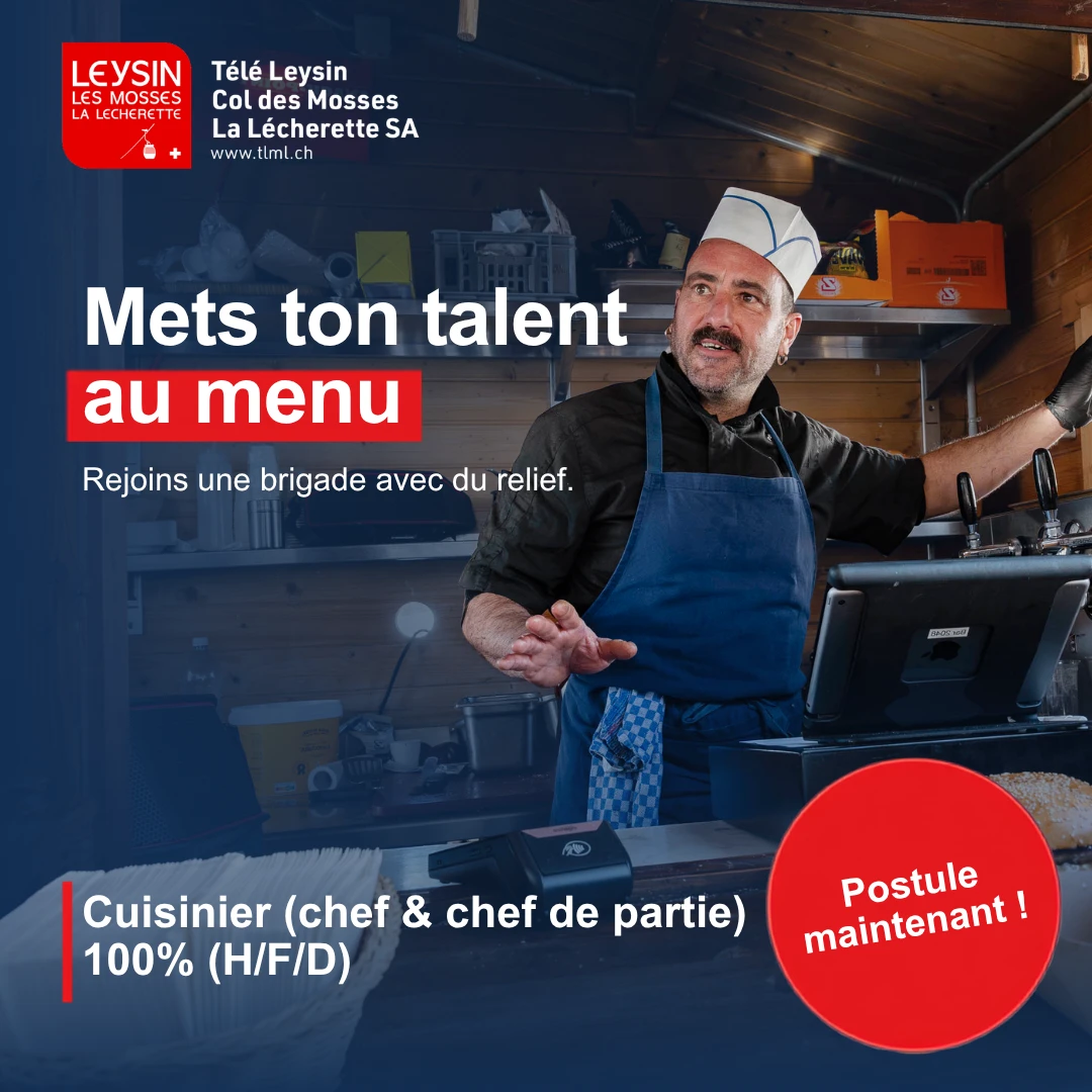 Visuel TéléLeysin pour le recrutement en cuisine
