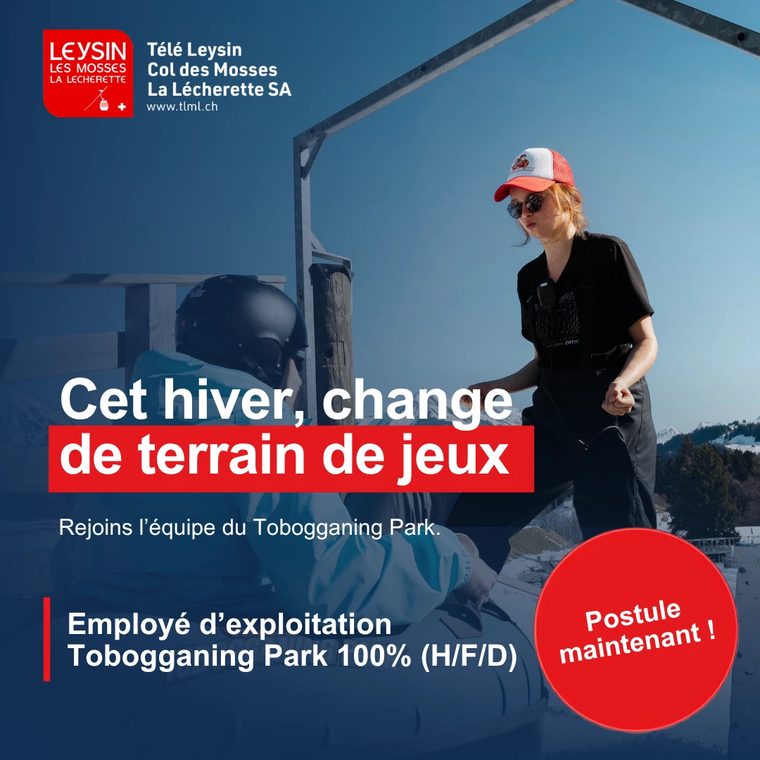 Visuel TéléLeysin pour le recrutement au Tobogganing Park