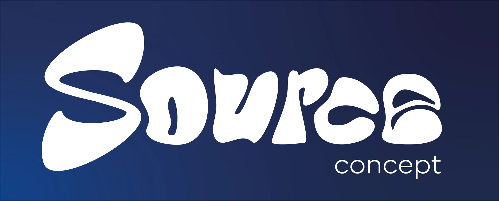 White Source Concept logo on a blue background