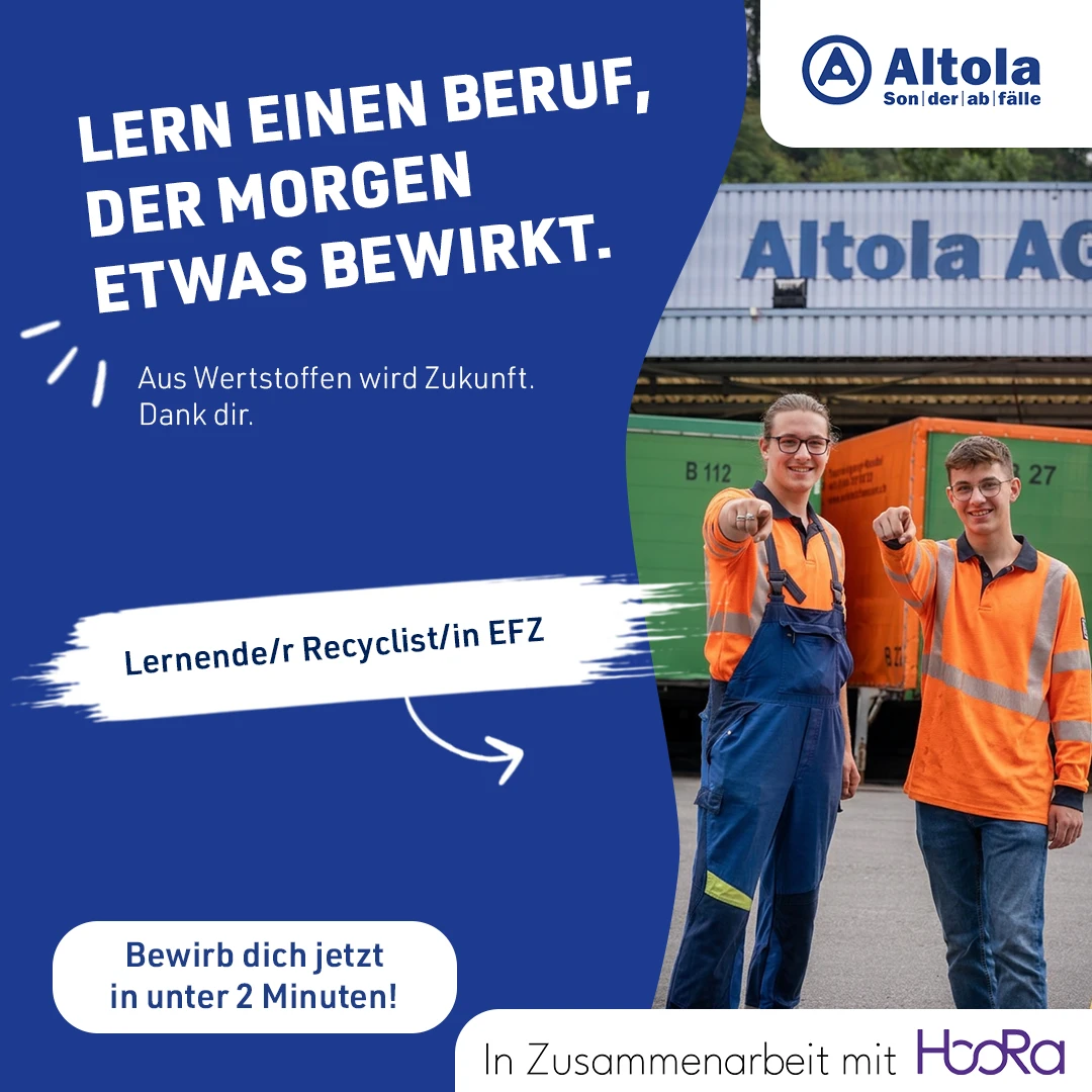 Visuel Altola en allemand pour l’apprentissage de recycliste