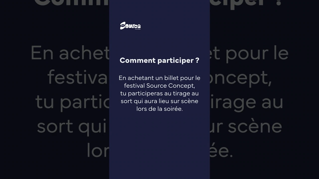Écran présentant les modalités du concours Source Concept